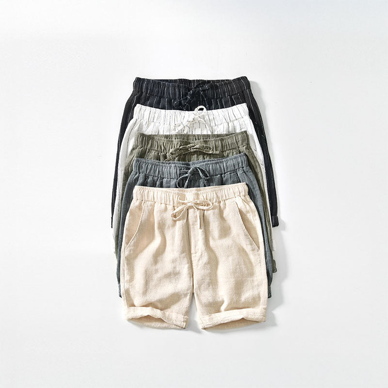 Lido Pinstripe Linen Shorts