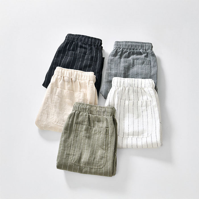 Lido Pinstripe Linen Shorts