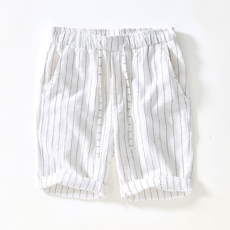 Lido Pinstripe Linen Shorts