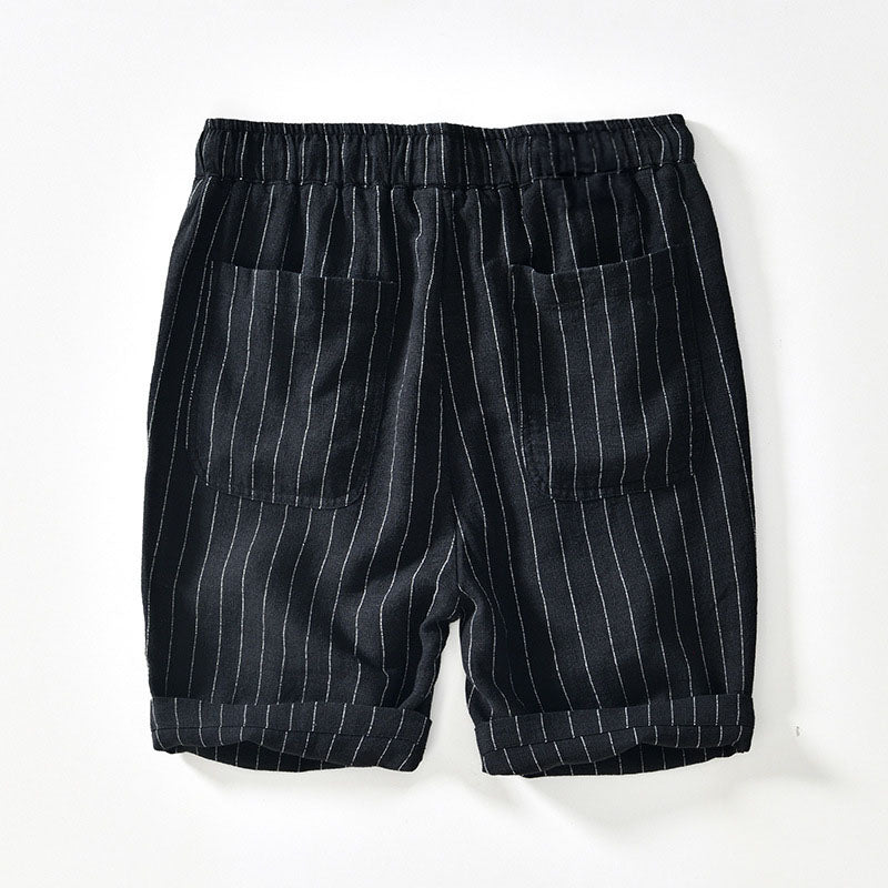 Lido Pinstripe Linen Shorts