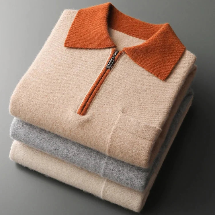 Venezia Cashmere Zip Polo